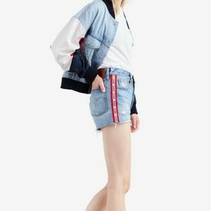 Levi's 501 high rise sport tape shorts